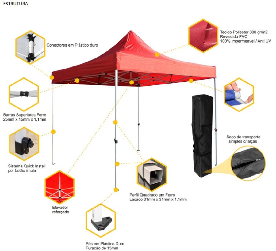 Tenda RRCustoms 3m*4,5m - Imagem 3